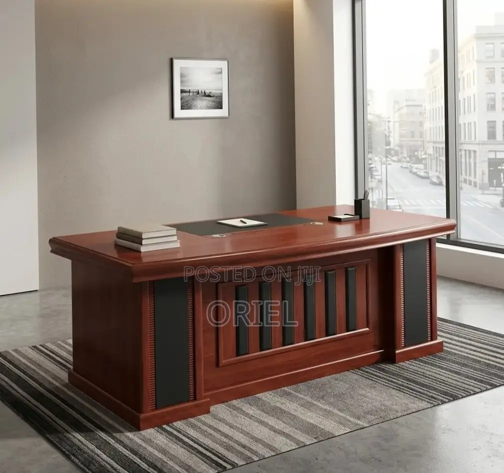 1800MM Executive Office Desk : Brown Mahogany Desk
