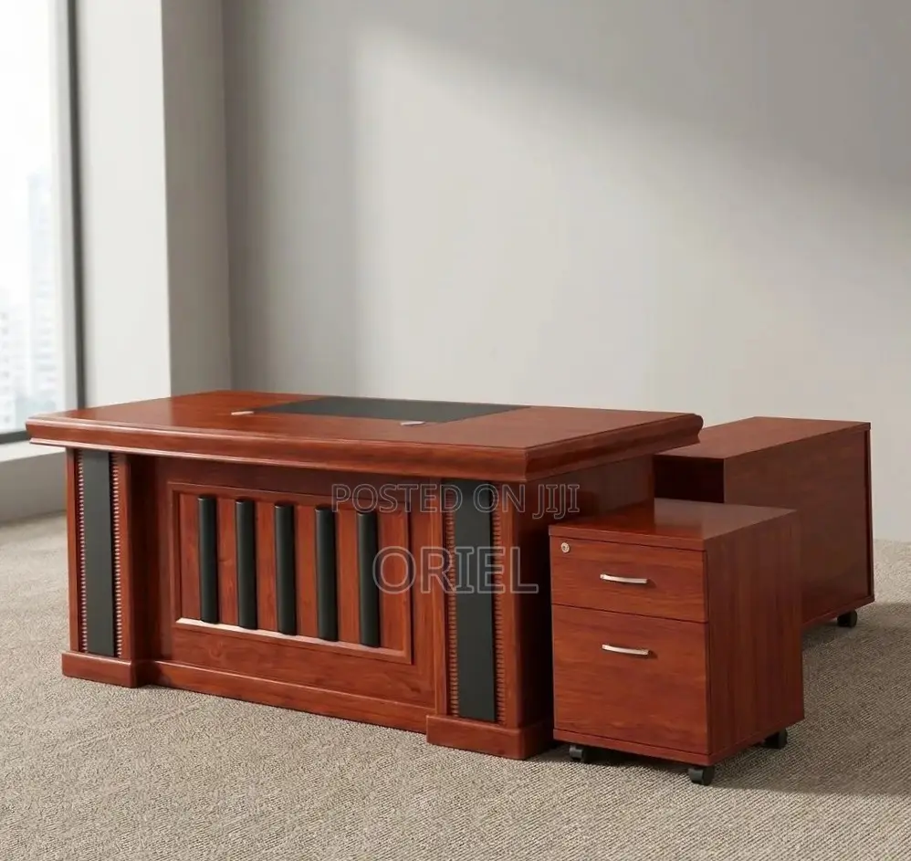 1800MM Executive Office Desk : Brown Mahogany Desk