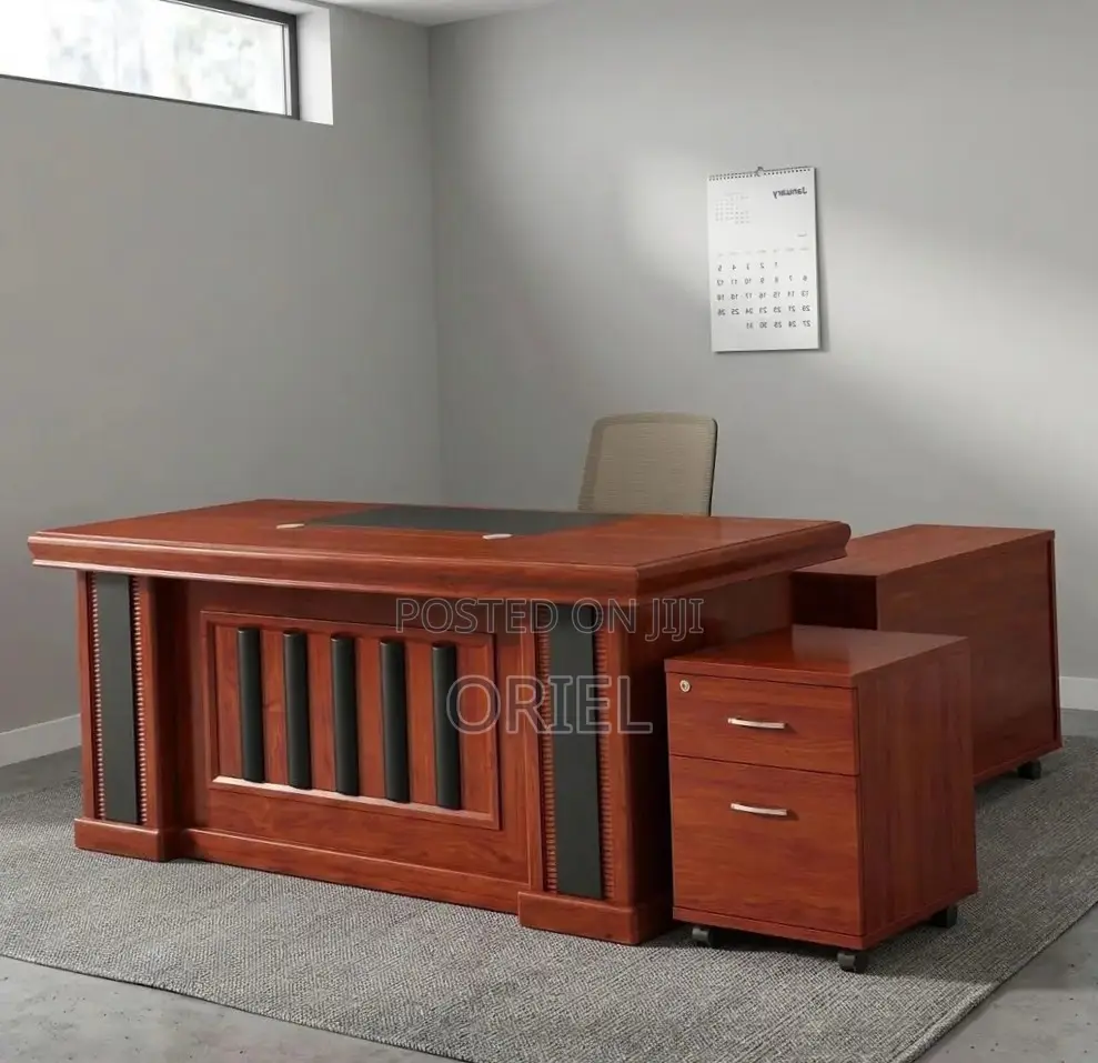 1800MM Executive Office Desk : Brown Mahogany Desk