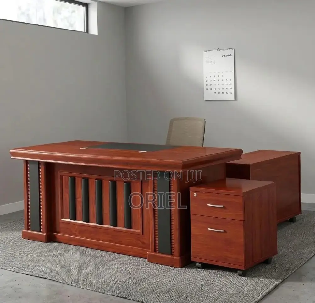 1800MM Executive Office Desk : Brown Mahogany Desk