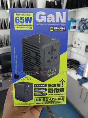 Remax Travel Adapter RP-U191 65W GaN 1A+4C Fast Charger.