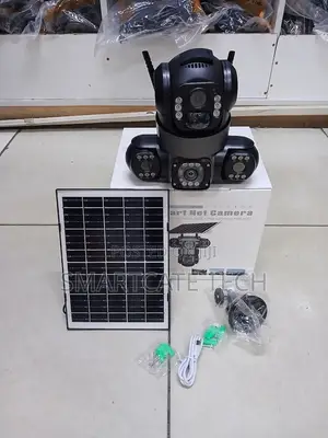 Triple Lens V380 Pro Wifi Enabled Outdoor CCTV Security Solar Camera