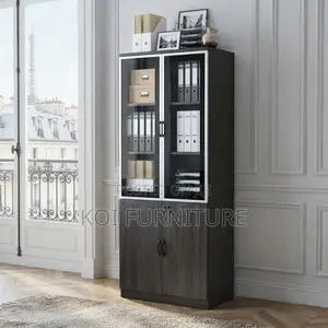 Office Cabinet; Two Door Executive Lockable Cabinet With Glass