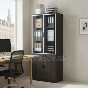 Office Cabinet; Two Door Executive Lockable Cabinet With Glass