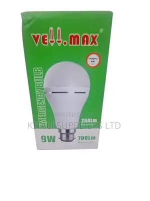 Vellmax 9W Rechargeable Emergency LED Bulb – 700Lm B22 Pin Type
