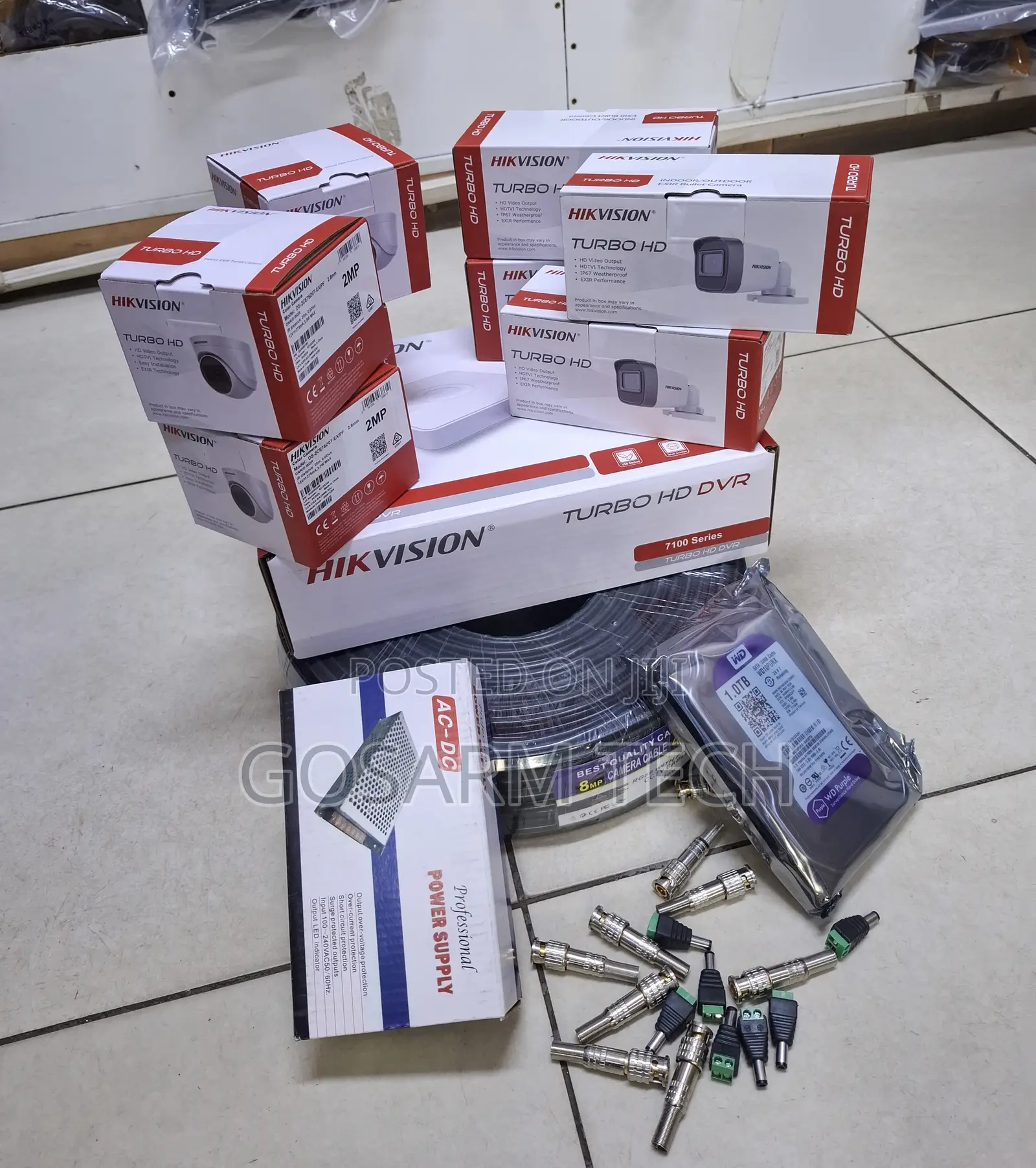 Hikvision 8Kit Camerawith HD Cameras, DVR, 500GB Hard Disk ,50M Cable