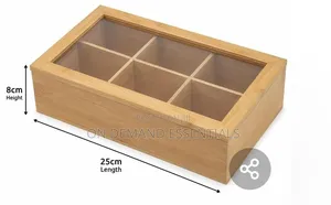 Wooden Tea Box Organizer 6 Compartments