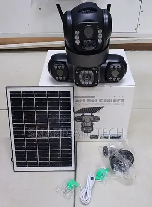 V380 Pro 3 Lens Solar Security Camera Night Vision Motion Detection