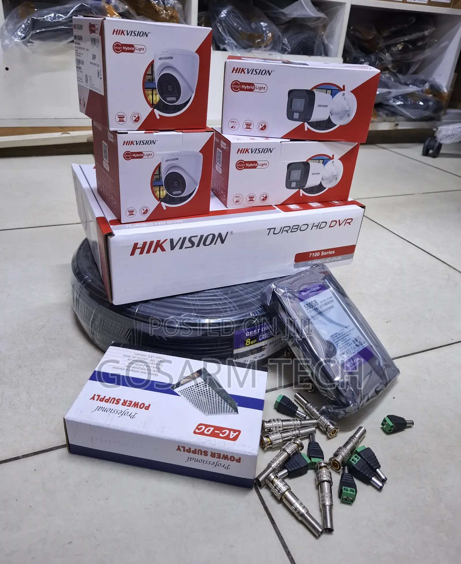 Security Monitorin With 4 Channel Hikvision DVR 2MP Smart Hybrid 1080P