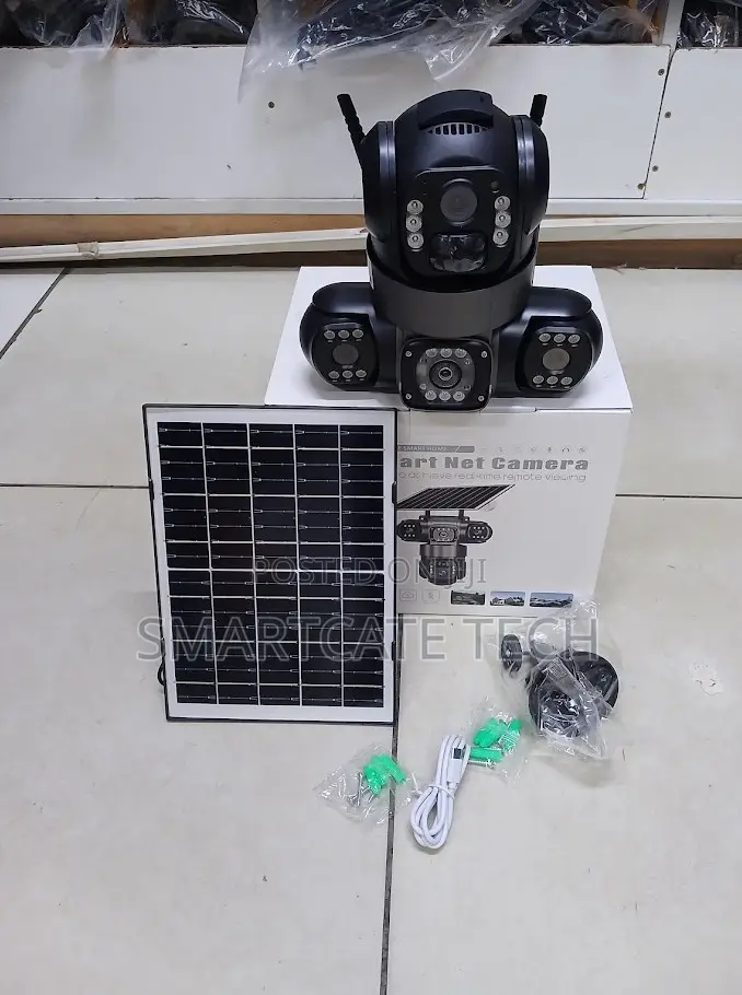 V380 Pro Solar 3 Lens WiFi Camera – 360° Pan Tilt Security Camera