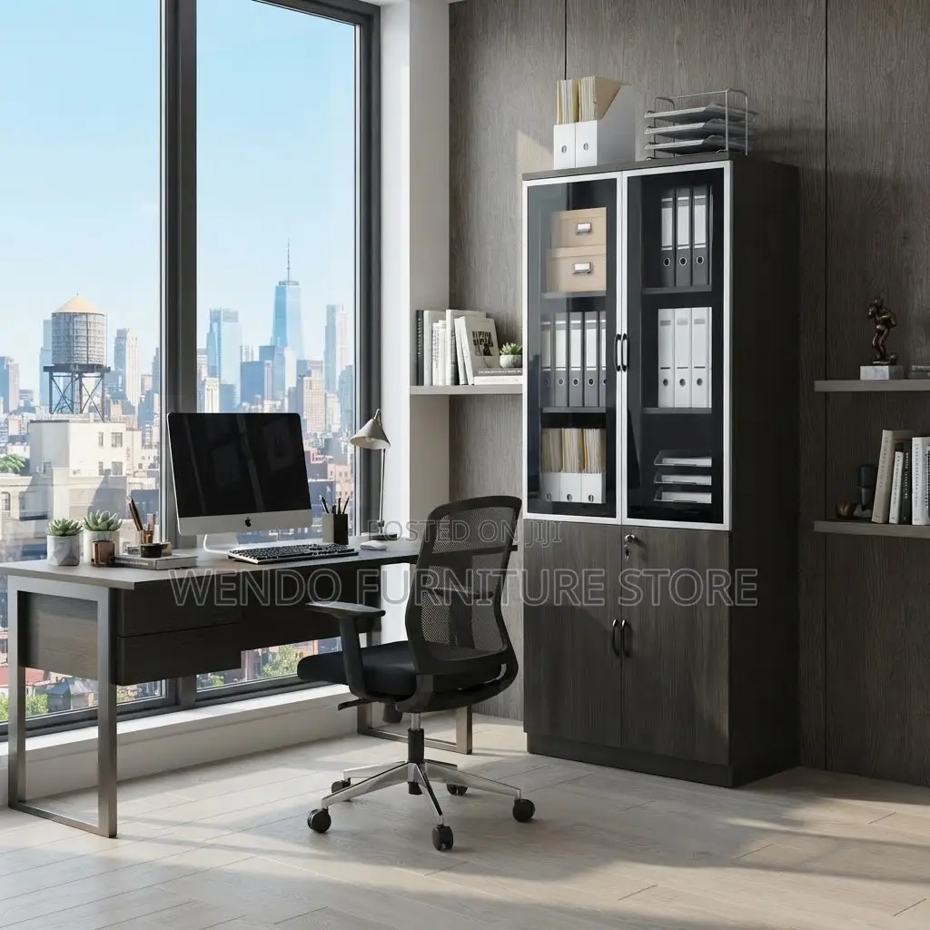 Office Cabinet; Executive Wooden Lockable Two Doors Cabinet