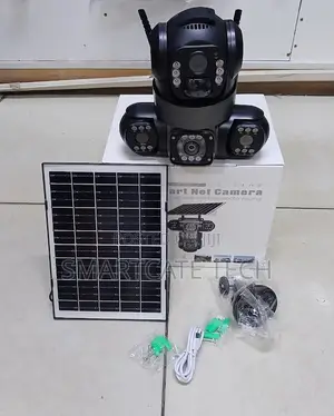 V380 Pro Triple Lens Solar Camera WiFi, PTZ Full Color Night Vision
