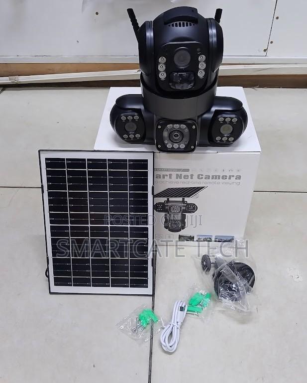 V380 Pro Triple Lens Solar Camera WiFi, PTZ Full Color Night Vision