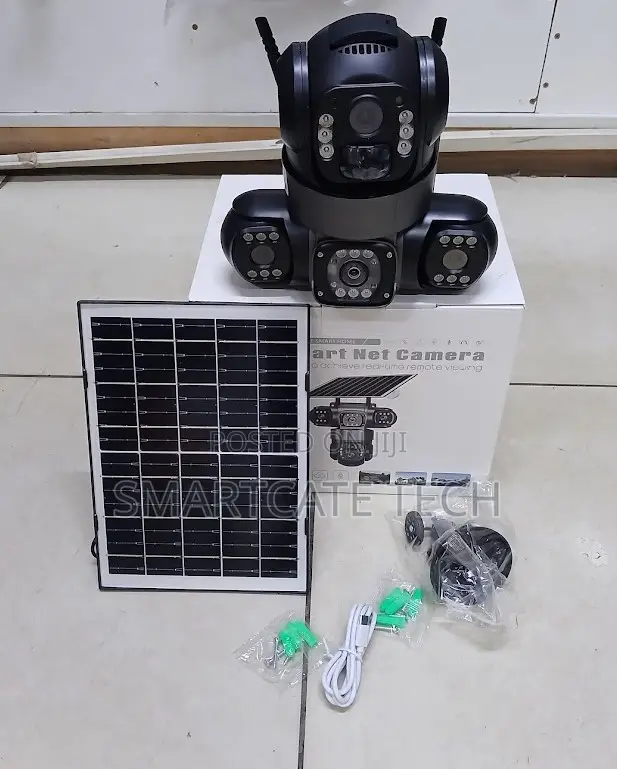 V380 Pro Triple Lens Solar Camera WiFi, PTZ Full Color Night Vision