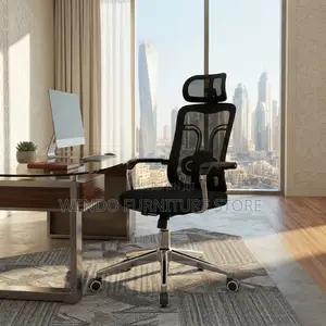 Office Desk; Headrest Office High Backrest Chair With Fixed Armrest