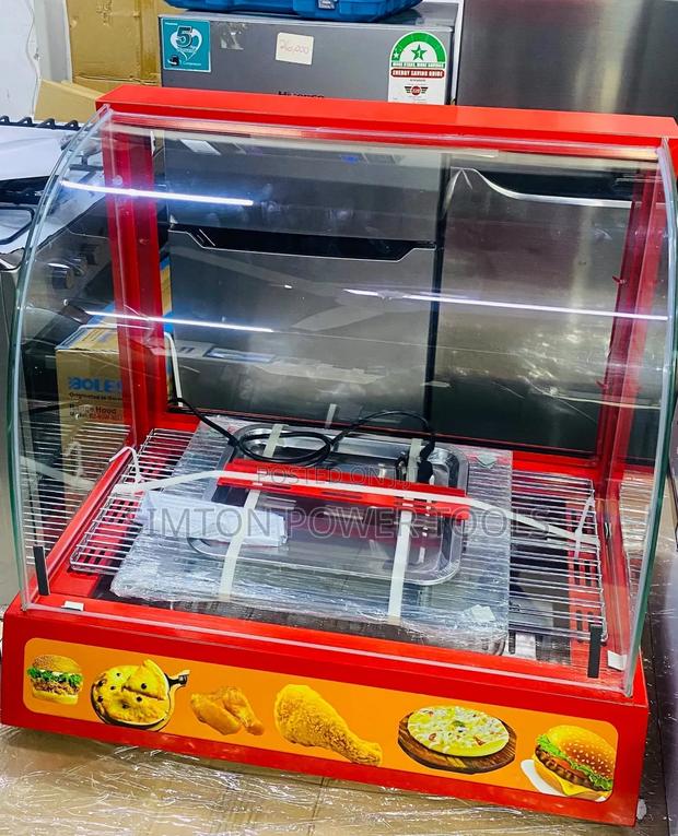 Commercial Curved-Glass Electric Food Warmer Display Showcase.