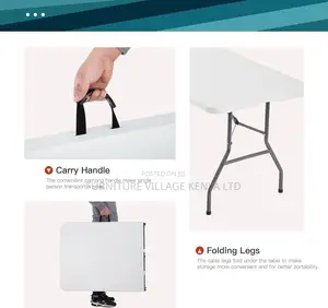 Foldable Table; 1.8 M Plastic-Metal Frame Outdoor Foldable Table