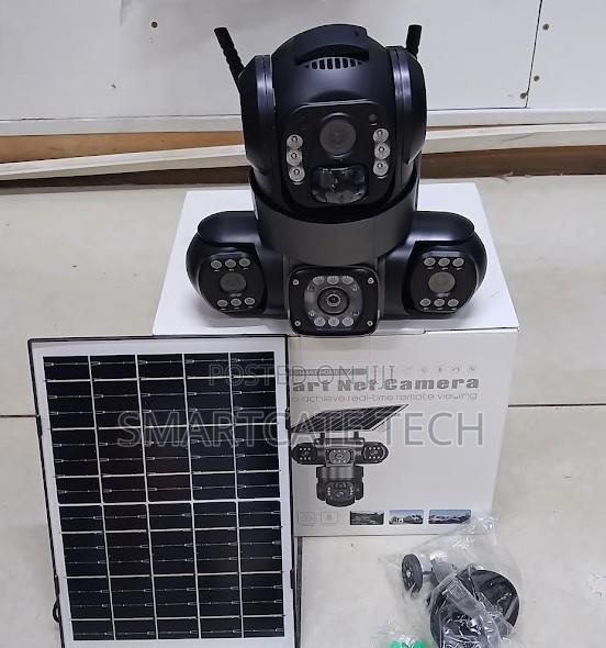 V380 Pro Triple Lens Solar CCTV Camera – 360° WiFi Outdoor Security