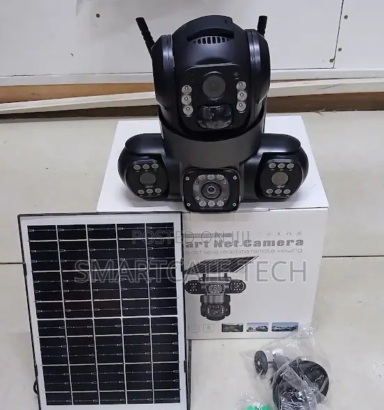V380 Pro Triple Lens Solar CCTV Camera – 360° WiFi Outdoor Security