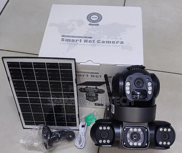 Triple Lens V380 Pro Outdoor Camera – Solar PTZ Night Vision Alarm