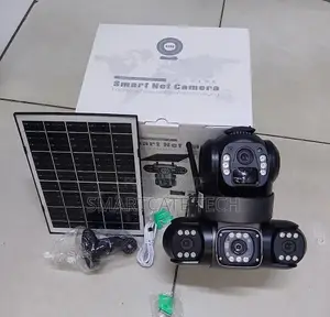 V380 Pro 3-Lens 360° Solar Security Camera – WiFi CCTV With Audio