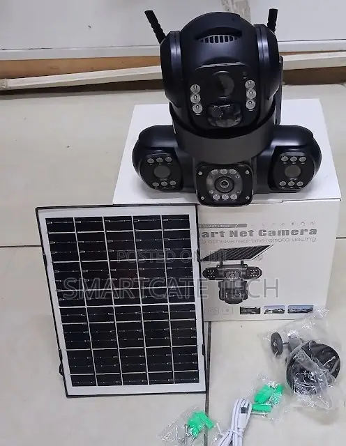 Triple Lens V380 Pro Security Camera Solar Powered PTZ Two-Way Audio