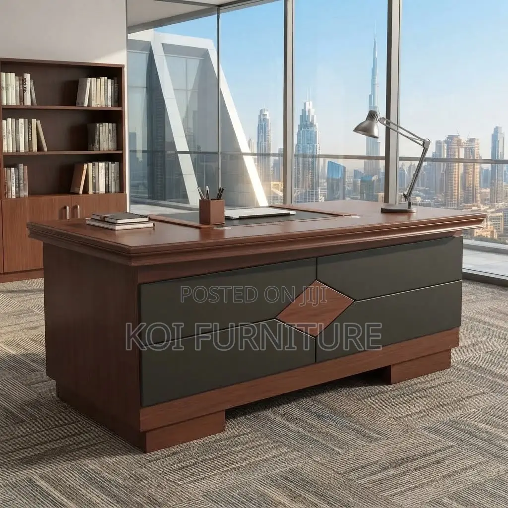 Office Desk; Mahogany Executive Modern Lockable Klreen 1400mm Desk