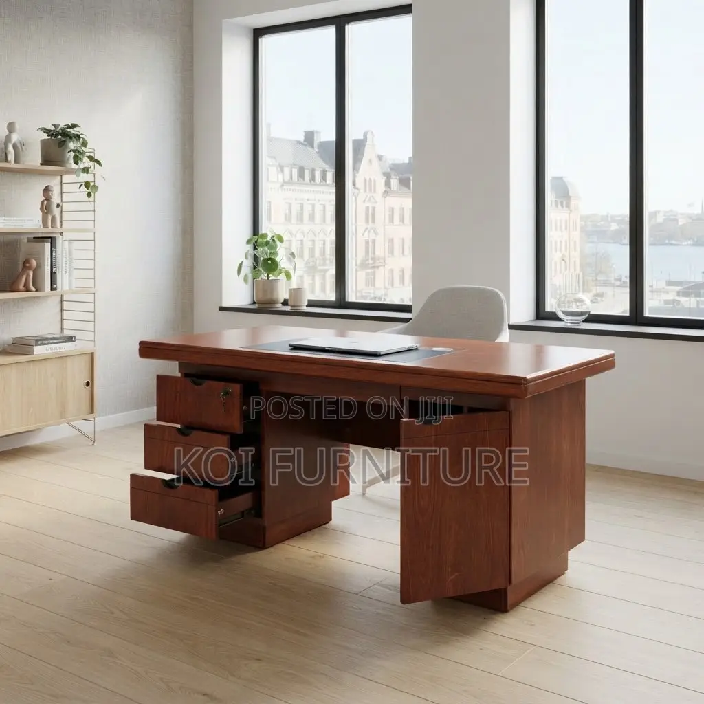 Office Desk; Mahogany Executive Modern Lockable Klreen 1400mm Desk