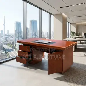 Office Desk; Mahogany Executive Modern Lockable Klreen 1400mm Desk