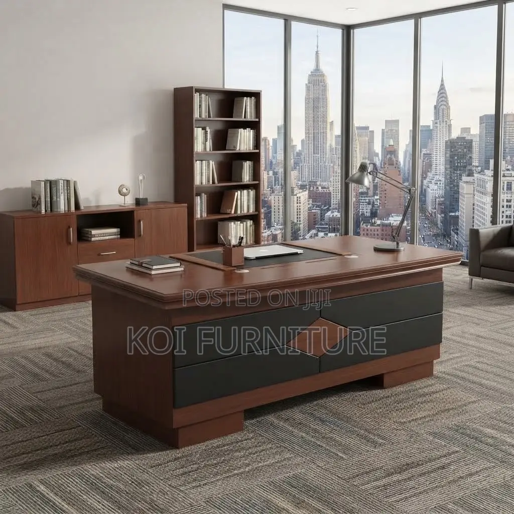Office Desk; Mahogany Executive Modern Lockable Klreen 1400mm Desk