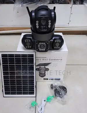 V380 Pro Solar Triple Camera – 360° PTZ, Night Vision Siren