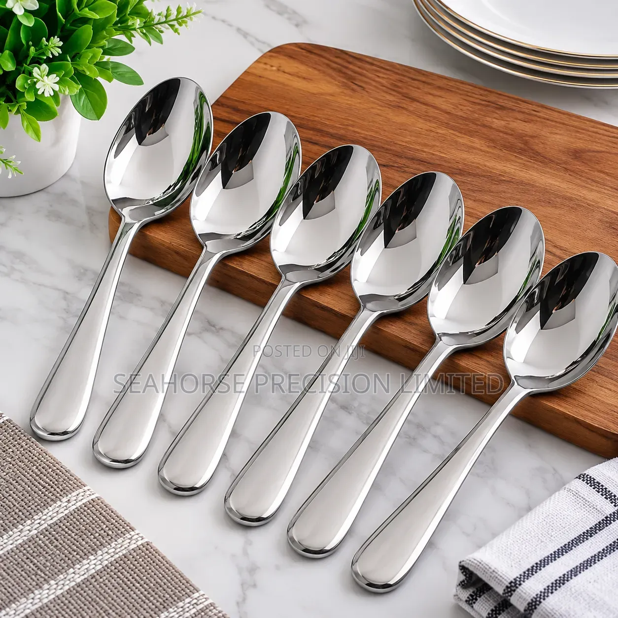 Heavy-Gauge Stainless Steel Spoons – Set of 6