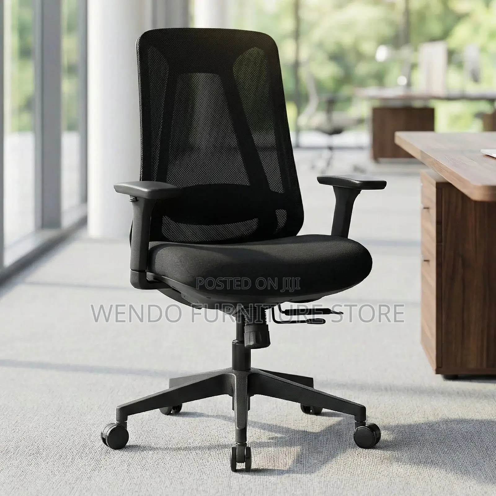 Office Chairs; Black Mid Back Ergonomic Supportive Office Works Chairs