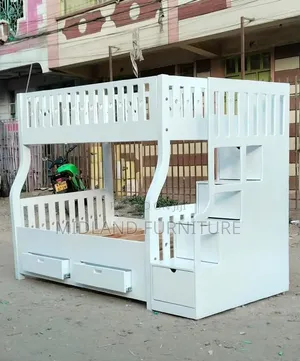 White Kids Bunk Bed With Storage Available on Order