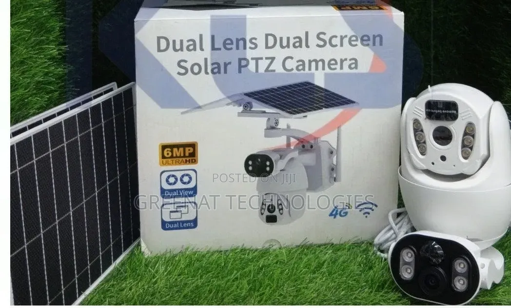 4G 6MP Dual Lens Dual Screen Solar PTZ Camera Ubox App Solar CCTV