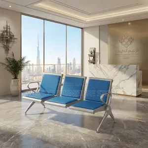 Office Bench; Ergonomic Leather Office Reception Blue Bench