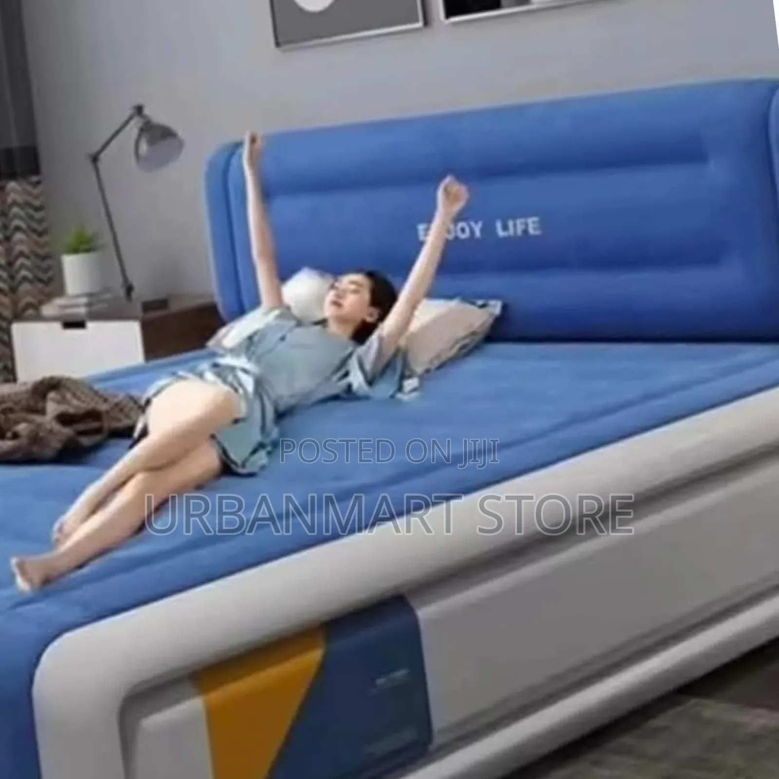5x6 Inflatable Air Bed 203x152x36cm With Headrest