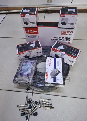 Dahua 4-Channel DVR 2MP CCTV Full Package – 4Cameras ,HDD Connectors