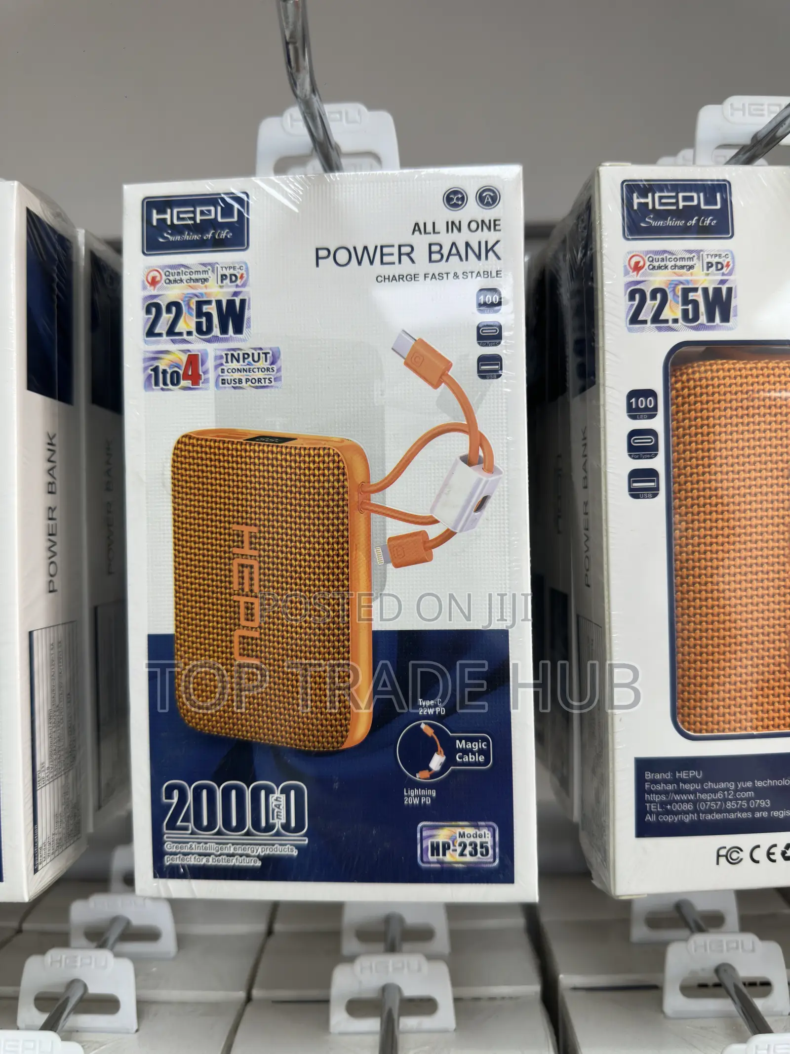 Fast and Stable Hepu Power Bank 20000mAH 22.5W 4 Ports