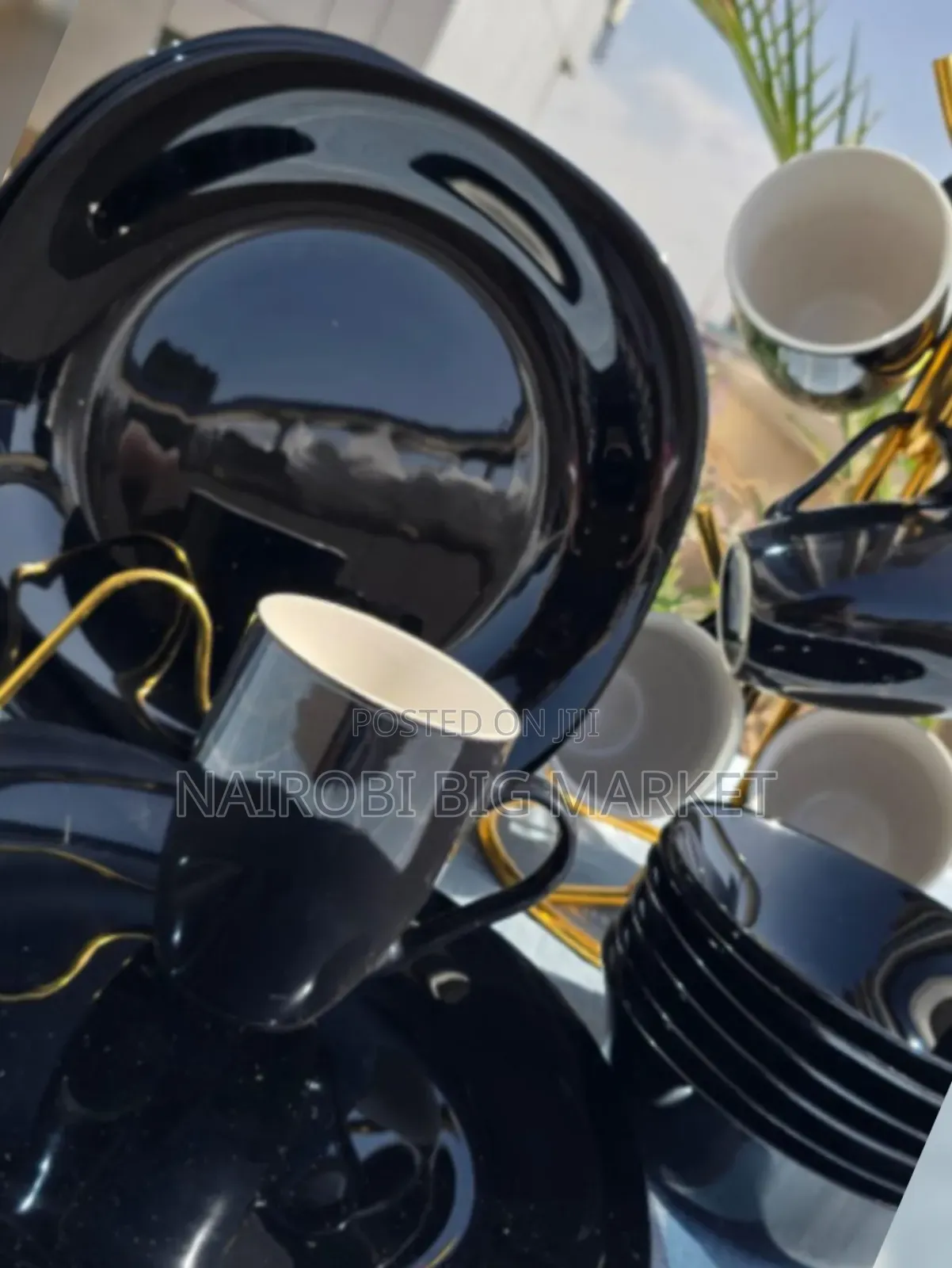 Black Ceramic Dinner Set 18pcs