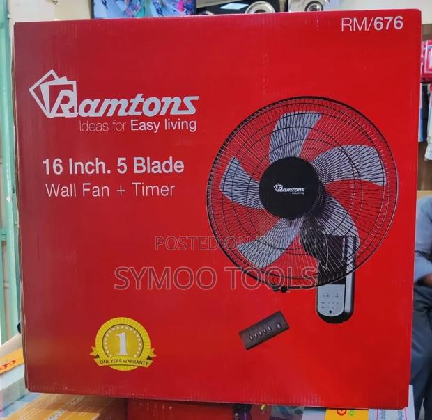 Ramtons 16" Black Wall Fan - thumbnail 2