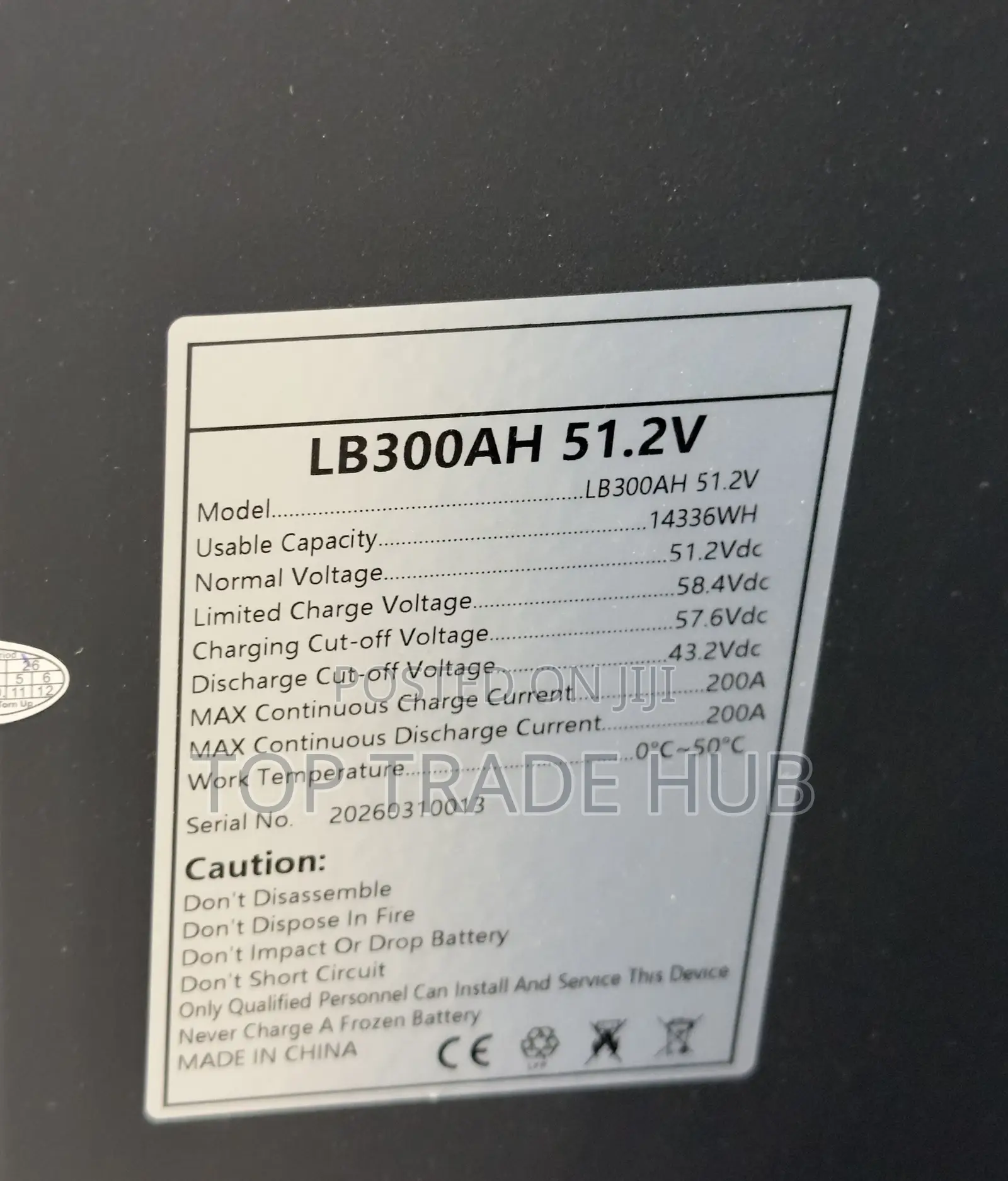 New Model Hepu LB300AH Lithium Ion Battery 51.2V 300Ah 15kW