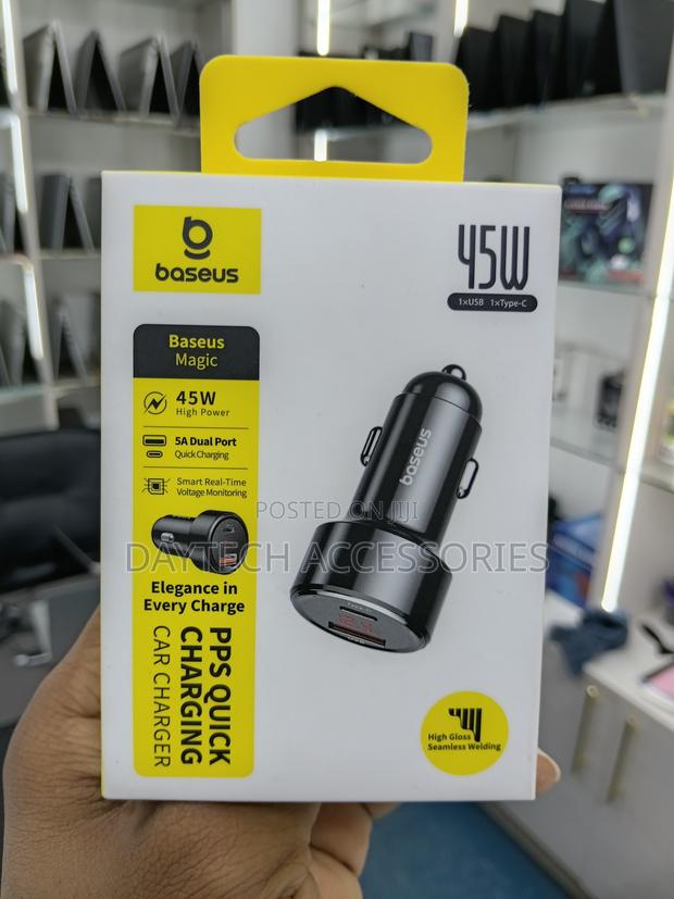 Baseus Magic Quick Charger USB + USB-C 45W - Black - main view