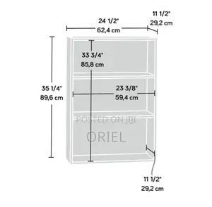 Home Office Bookcase : 3-Tier Standard Bookcase, Cherry Finish