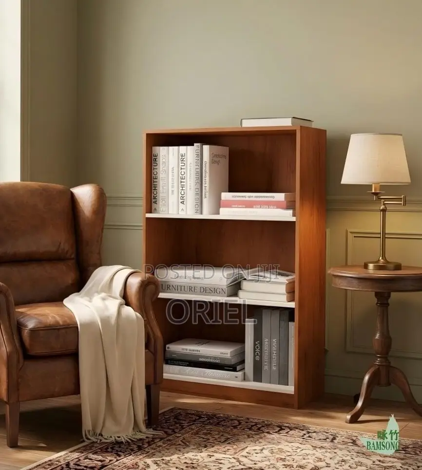Home Office Bookcase : 3-Tier Standard Bookcase, Cherry Finish