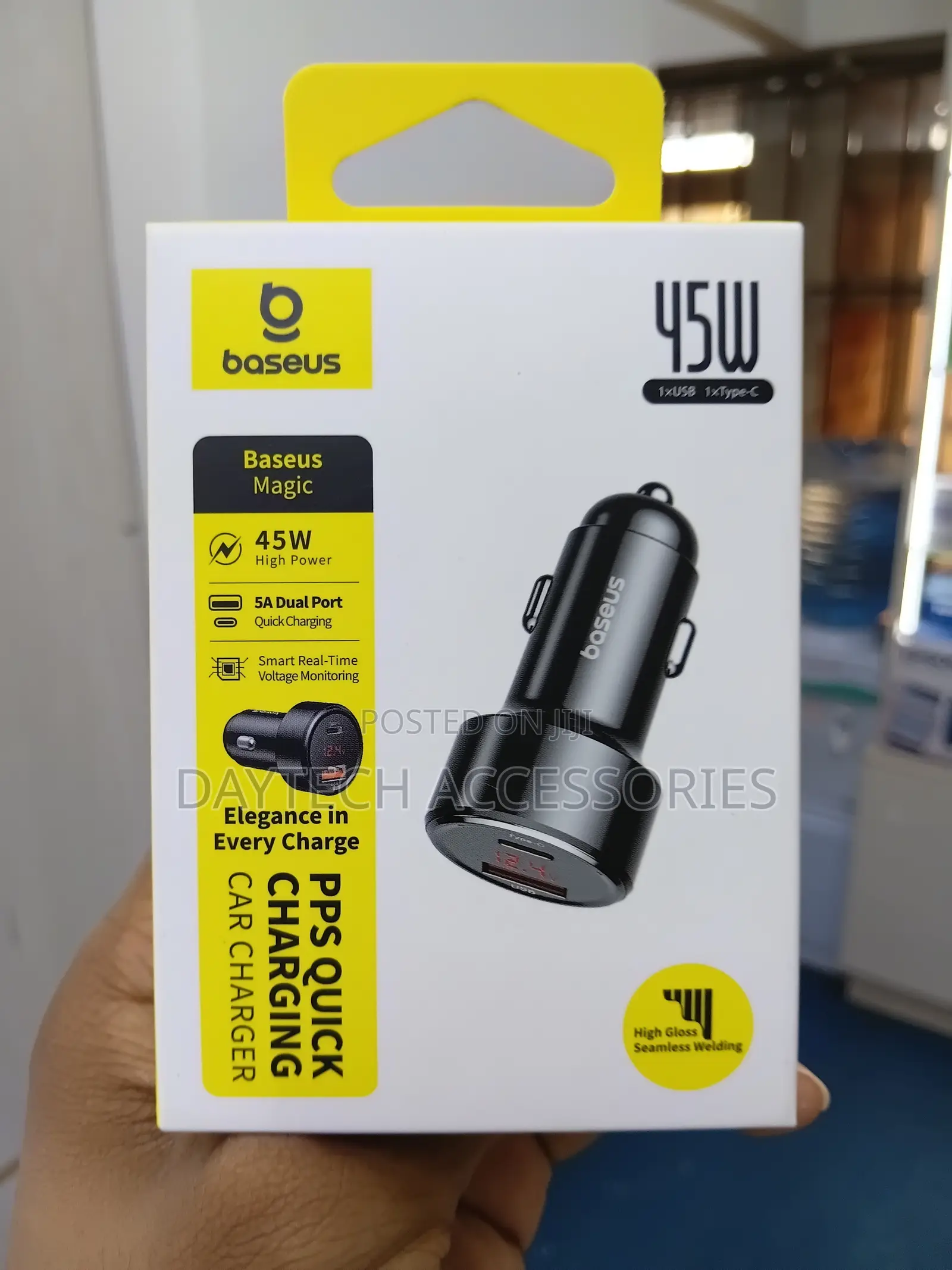 Baseus Magic Quick Charger USB + USB-C 45W - Black