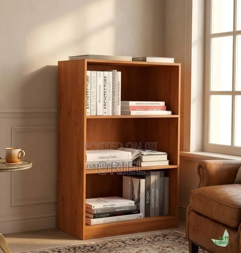 Home Office Bookcase : 3-Tier Standard Bookcase, Cherry Finish