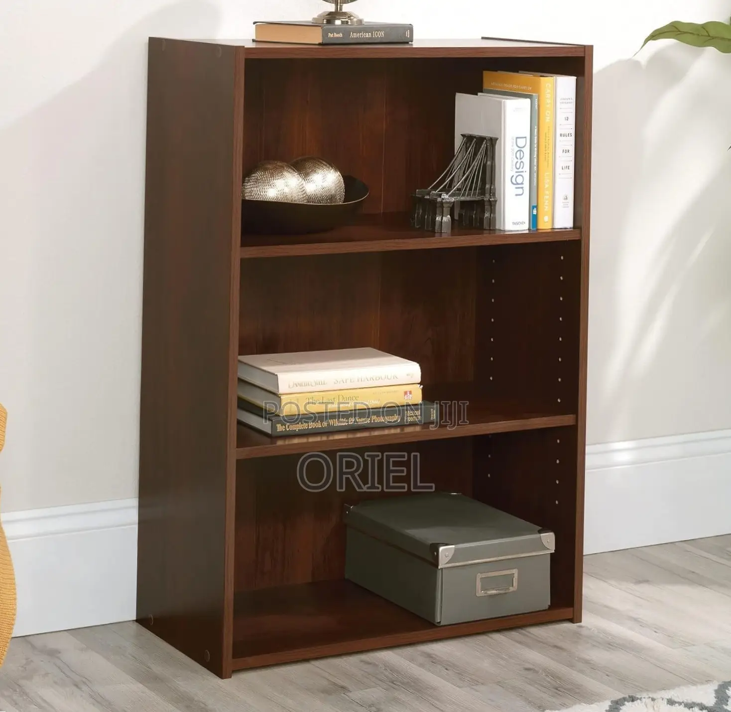 Home Office Bookcase : 3-Tier Standard Bookcase, Cherry Finish