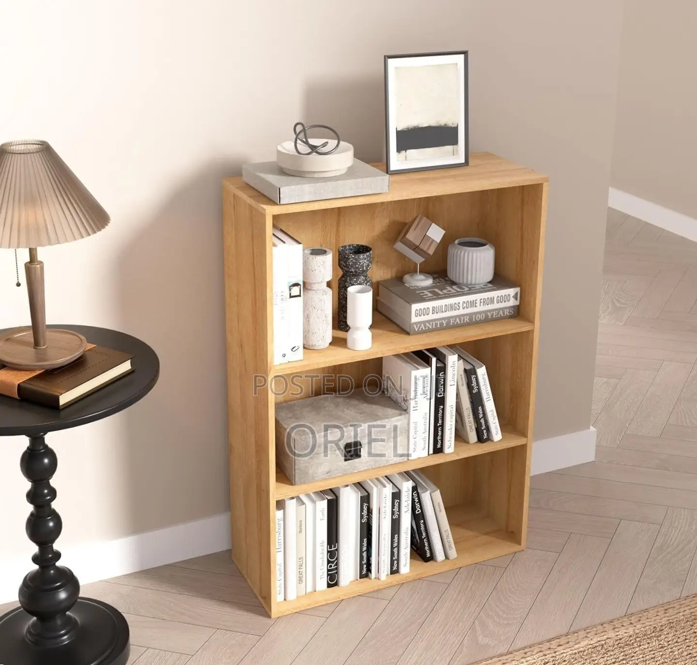 Home Office Bookcase : 3-Tier Standard Bookcase, Cherry Finish