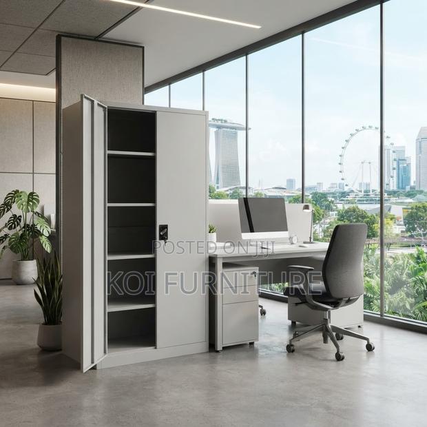 Office Cabinet; Two Doors Stainless Excutive Grey Cabinets - thumbnail 2